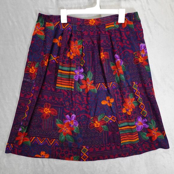 Bon Worth Skirt Petite Large Women Thanksgiving Fall Boho Peasant Cottage Floral - Picture 1 of 10